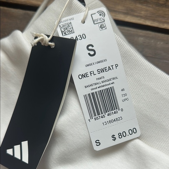 Adidas Men's White Jogger Pants - Picture 2 of 2